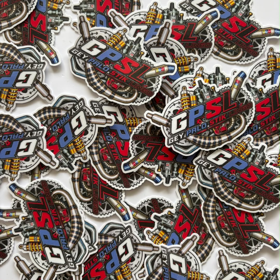 Sticker custom GPSL yang sudah dipotong mengikut bentuk